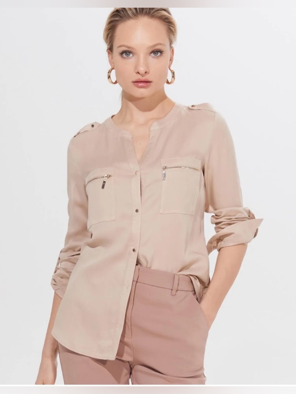 Calvin Klein Soft Blush Lightweight Blouse